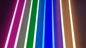 Đèn LED tuýp thanh T5 1m2 liền máng nhiều màu xanh lá xanh dương vàng hồng sử dụng hắt trần trang trí (quay TIKTOK)