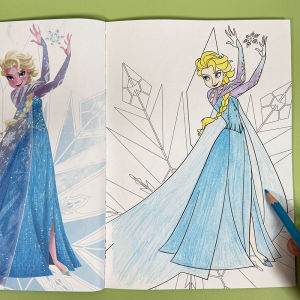 Disney Princess Elsa Coloring Book Snow White Learning Drawing Book for Primary School Children Intelligence Enhancement Picture Book