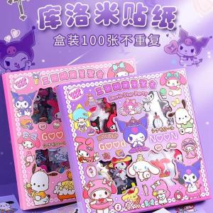 Sanrio Stickers 100 Pcs Kawaii Hello Kitty Scrapbooking Stickers Cute Cartoon Corgi Dog Children Girls Scrapbook Stickers