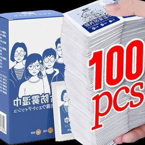 ผ้าเช็ดเปียกน้ำยาล้างแว่นตา100ชิ้นผ้าเช็ดทำความสะอาดเลนส์หมอกที่ปัดฝุ่นใช้แล้วทิ้งหน้าจอโทรศัพท์แว่นกันแดด