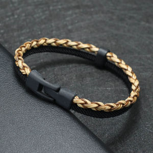 New Fashion Men Leather Bracelet Double Layer Punk Bangle Homme Pulseira Corda Masculina Gift For Him Cool Biker Accessories