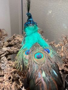 Handmade Peacock Feathers Home Decorative Ornaments Festive Courtyard Gift Pure Handmade 45cm Length Animal Shaped Desktop Decor