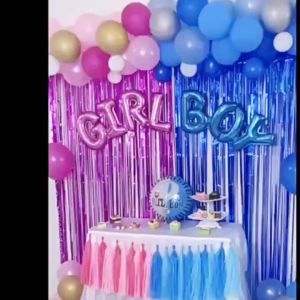 Baby Gender Reveal Balloon Foil Curtain Arch Kit - for balloons decoration set Gender Parties Baby Showers