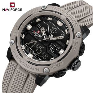 NAVIFORCE Creative Multifunction Man Wristwatches Silicone Strap LCD Display Electronic Watches for Man Casual Wild Male Clocks