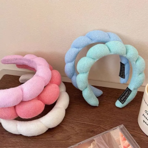 Simple Cloud Sponge Hairband Womens Summer High Skull Top Pressure Hair Wash Headband Internet Cele
