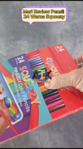 Pensil Warna Panjang Squeezy 24 Warna / Colour Pencil PW-SQ24 atk