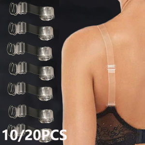FallSweet 2/4/10/20PCS Adjustable Invisible Clear Bra Straps for Women Transparent Elastic Shoulder Belt Lingerie Accessories