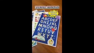 WIPE CLEAN Poster Edukasi Anak Balita PAUD TK SD Angka Huruf Alfabet Hewan