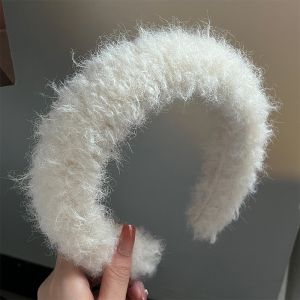 Autumn and Winter Plush Hairband Decoration Female Outdoor All-Matching Broken Hair Fixed High Skull Top Hairpin Hair Ornaments Non Slip Hair Band