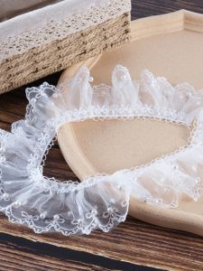 Vải Ren Gấp Mới Bằng Sợi Cotton Dệt Viền Lưới DIY Quần Áo Viền Váy Viền Tay Áo Vải Thủ Công Vật Liệu Thủ Công