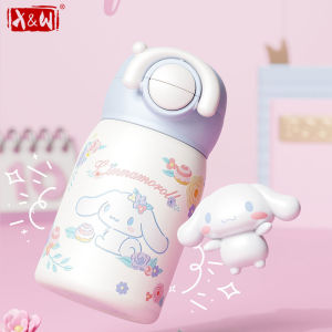 X&W For Sanrio Hello Kitty Thermos Cups 220ML Mini Stainless Steel Vacuum Flask Cute Straw cup For Kids Student Sport Water Cups