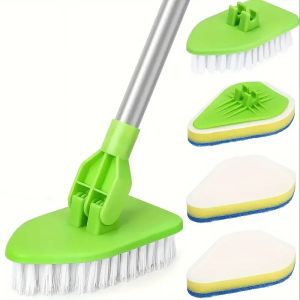 Multifunctional Shower Cleaning Scrub Brush With Long Handle 2 In 1 Extendable Tub & Tile Floor Scrubber Brush Cleaning Tool