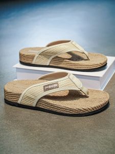 Nanjiren | Retro Woven Slip-Resistant Thick Bottom Mens Flip Flops