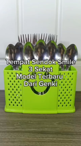 Tempat Sendok Garpu Penyimpanan Peralatan Makan Sendok Garpu 3 in 1 Kotak Smile Genki Market