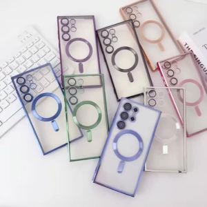 szhaiyu | Transparent Plating Magnetic Wireless Charge Case for Samsung Galaxy S26 S25 S24 S23 FE S22 S21Ultra Plus A57 A27 A37 A17 Cover