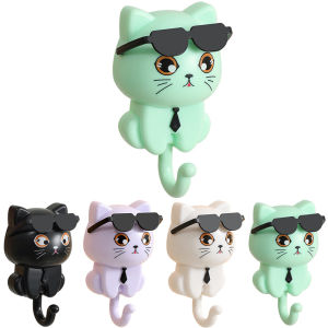 Kitten Hooks Cartoon Cats Gravities Induction Decorative Hooks Storage Racks for Keys Umbrellas Towels Adhesive Hooks