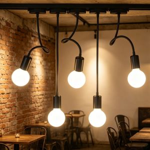 JOYINLED E27 Track Spotlight Restaurant Clothing Shop Ceiling Light Second Line Slide Light Flexible H-Type Track Lighting