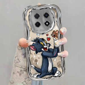 เคสโทรศัพท์ซิลิโคนป้องกันการตกหล่นแบบน่ารักสำหรับ Huawei Enjoy 70 pro รุ่นใหม่ 60X ชุบโลหะเต็มจอ 50 pro ลายแมวและกระรอก