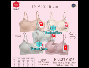 SOREX YOUNG YU003 INVISIBLE - MINISET BRA BUSA SEDANG TANPA KAWAT TALI KECIL