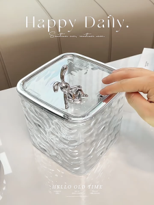 Dustbin Room Cover Mini Nordic Transparent Decoration Desk Kitchen Trash Bins Living Room Tong Sampah Kecil Bertutup