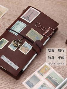 Creative Travel Diary Notebook Portable Vintage Leather Loose Leaf Stationery Travel Journaling Book D009 Soft Cover Copy Paper