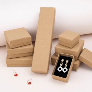 Kraft Paper Jewelry Display Box  Earrings Necklace Ring Jewelry Packaging  Gifts Box Potrable Anti-dust Jewelry Organizer Case
