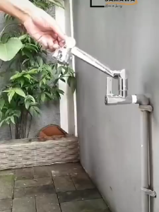 Kran Angsa Wastafel Cuci Piring Flexible 360 Derajat Engkol 1/2 Inch Keran Goyang Sink Lipat Dapur