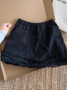 Váy Ngắn Chữ a Cạp Cao Màu Đen Có Nơ Cho Nữ Mùa Hè Phong Cách Mới Váy Midi Chữ a Cạp Cao Cỡ Lớn Giúp Thon Gọn