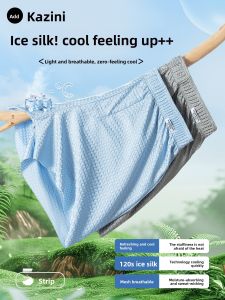 JIAZINI | Loose Breathable Ice Silk Mens Underwear 2025 New Style Home Shorts Youth Mid Waist Flat Angle Briefs Arro Pants Pure Color