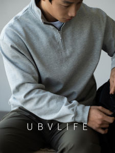 UBV | Half-Zip Long-Sleeve Sporty T-Shirt Hoodie Spring