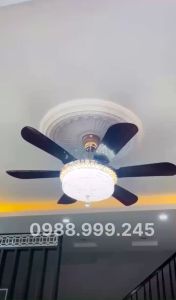 Quạt trần đèn tân cổ điển phale trang trí dành cho phòng khách có điều khiển từ xa 6 cấp độ gió hiện đại