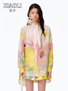 Elegant Fashionable Vacation Silk Bow Blouse