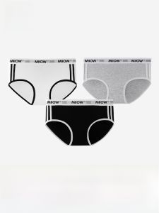 MiiOW | กางเกงชั้นในทรงสามเหลี่ยมเอวกลางสำหรับผู้หญิง Pure Cotton ป้องกันแบคทีเรีย ไม่มีรอยต่อ ด้านในเป็นผ้าฝ้ายแท้ 2025 ใหม่