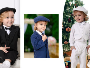 หมวกเบเร่ต์ หมวกเด็ก หมวกช่างสีหมวกเบเร่ต์ย้อนยุคเด็กวัยหัดเดินเด็กผู้หญิงหมวกบีนนี่สำหรับใส่นอกบ้านเด็กทารกวันเกิดบัพติศมาอุปกรณ์เสริมการถ่ายภาพสีขาว