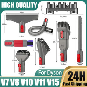 Flat Suction Nozzle Head For Dyson V7 V8 V10 V11 V12 V15 Vacuum Cleaner Mattress Brush Head Round Brush Soft Brush Spare Parts
