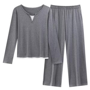 Bộ đồ ngủ nữ MiiOW bằng cotton tay dài quần dài đơn giản - mùa xuân hè