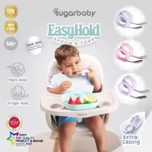 SUGAR BABY Easy Hold Spoon & Fork/Sendok Makan Bayi/Sendok MPASI