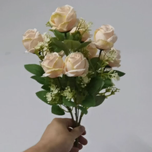 ช่อดอกกุหลาบประดิษฐ์ 7 ดอก สําหรับตกแต่งบ้าน สําหรับตกแต่งงานแต่งงาน