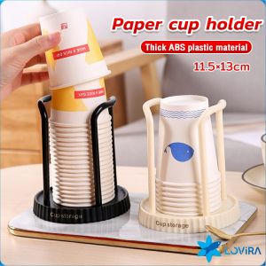 LoviRa Paper Cup Holder Dispenser Multifunctional Desktop Coffee Cup Storage Plastic Rack