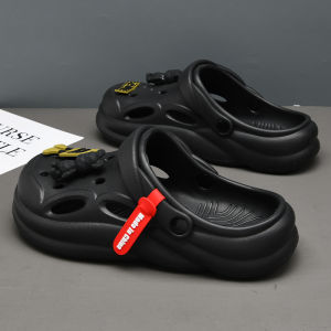 Mens Summer Breathable Driving Anti-slip Thick Bottom Clog Shoes Fashionable Sports Slippers Youth Trendy Flat Sole EVA