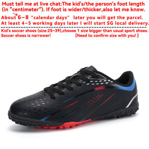 Mens Soccer Shoes TF Spikes 12 Years Old Teenagers Kids New Fashion Style Durable Comfy 36-45 Non-Slip Youngsters Women Mans Sneakers Middle School Pupils Sports Footwear Secondary School Students Training Children College University Youths Football Boots