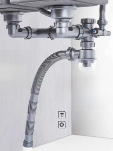 Kitchen Vegetable Basin Rear Downcomer Pipe Fittings Double-Sink Pool Drainer Sink Drain Pipe Suit