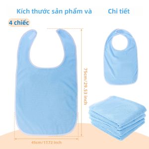 4 Cái Yếm Có Thể Điều Chỉnh Cho Người Lớn Chống Bám Bẩn Đa Năng Cho Người Cao Tuổi Chảy Nước Dãi Khăn Ăn Chất Liệu PU Tạp Dề Ăn Cho Người Cao Tuổi