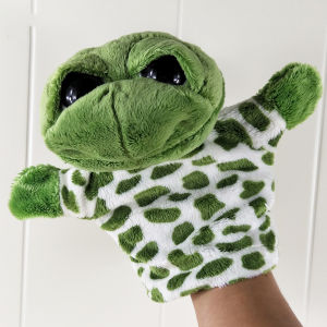 Cartoon Green Turtle Hand Puppet Plush Stuffed Toy