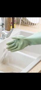 ALLSHOP Kitchen Dishwashing Waterproof Rubber Gloves for Washing Dishes and Washing Clothes