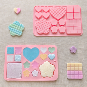 1 PC Love วาฟเฟิลรูปเบเกอรี่แม่พิมพ์ซิลิโคนDIY ช็อกโกแลตบิสกิตแม่พิมพ์ทําขนมเค้กตกแต่งอุปกรณ์เบเกอรี่