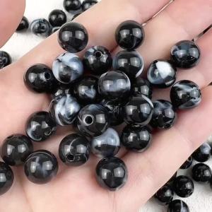 10MM Black Imitation Acrylic Round Beads Spacers Loose For Jewelry Making Findings DIY Necklace Bracelets Earring Accessories
