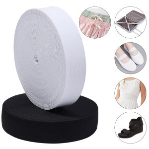 5/10Yards 15-60MM Black White Nylon Elastic Band Elastic For Rope Garment Trousers DIY Sewing Accessories