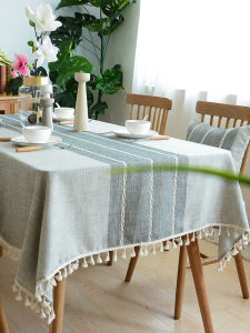 Nordic Style Tablecloth Cotton Linen Fabric Japanese Style Dining Tablecloth Rectangle Waterproof Oilproof No Wash Tea Table Mat