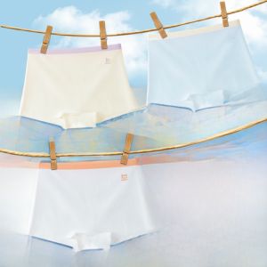 miiow | Girls Ice Silk Underwear Summer Thin Seamless Flat Angle Briefs Childrens Underpants Soft Nylon Fabric For Kids And Babies